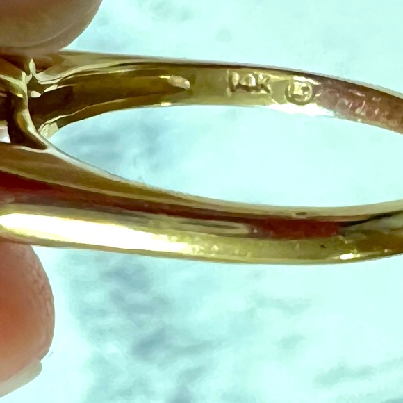 ☀️Vtg☀️14K w/Swiss Blue & White Topaz - Picture 9 of 10